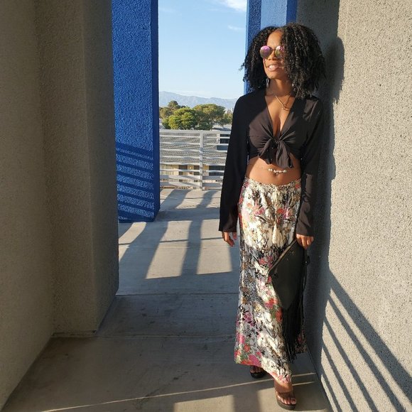 By Filtre Multi Colored Flower Print Pants Large - Picture 13 of 17